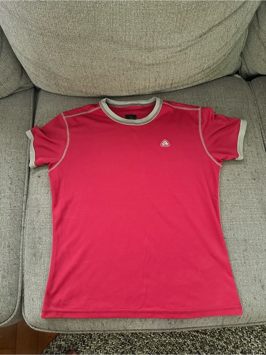 Nike ACG Tops - Woman’s Pink Short-Sleeve Dri-fit Base Layer with Contrast Trim